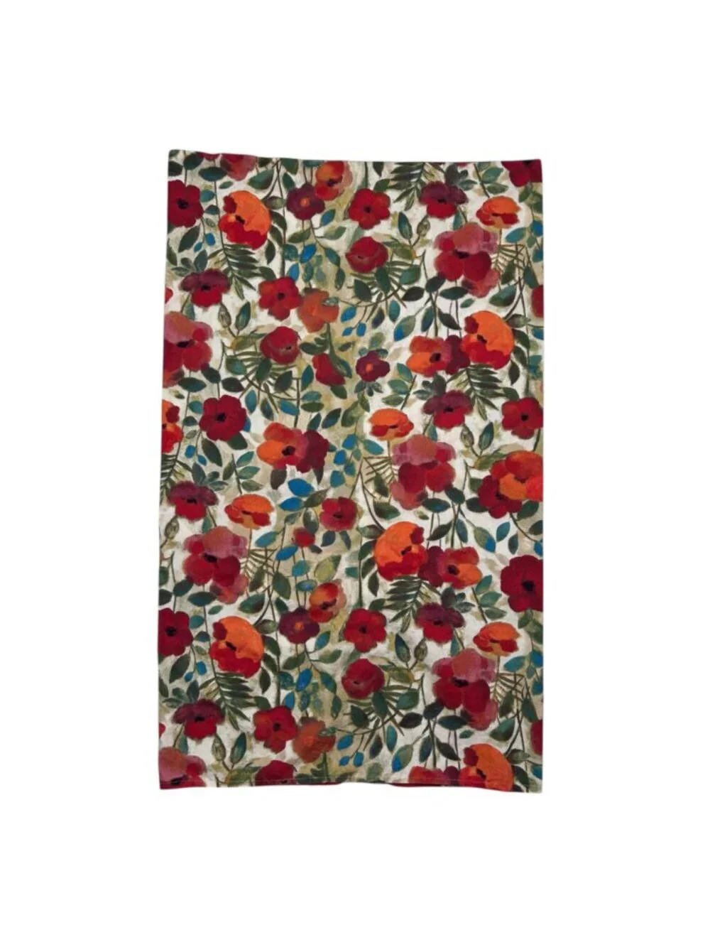 Handmade Pillowcase Set of 2 Poppy Vibrant Floral Multicolor 20x33 Modern Art